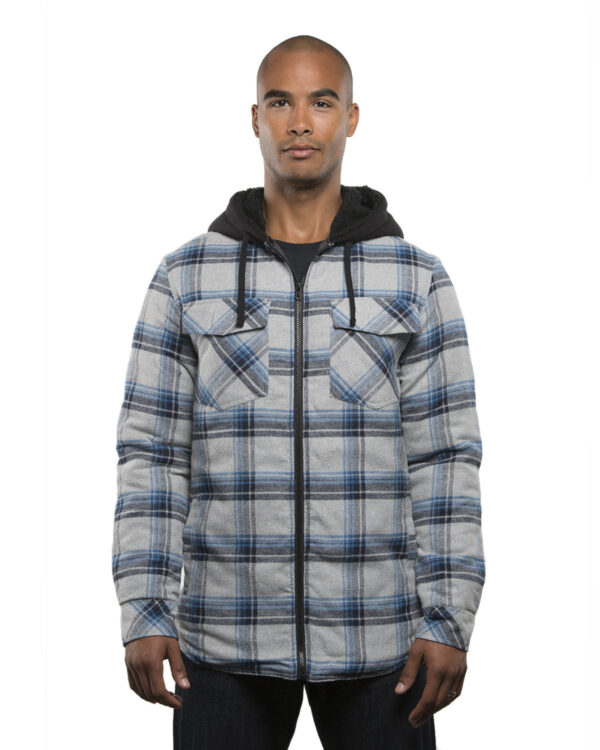 Burnside Men's Hooded Flannel Jacket B8620 - Image 2