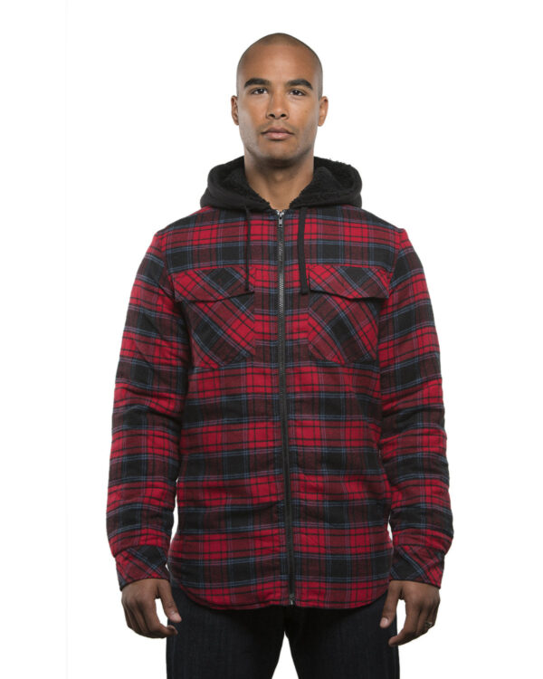 Burnside Men's Hooded Flannel Jacket B8620 - Image 3
