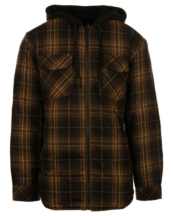 Burnside Men's Hooded Flannel Jacket B8620 - Image 4