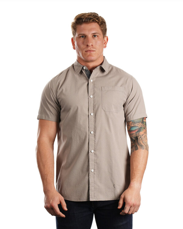 Burnside Men's Peached Poplin Short Sleeve Woven Shirt B9290 - Image 2