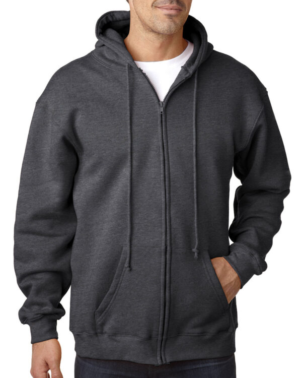 Bayside Adult 9.5 oz., 80% Cotton/20% Polyester Full-Zip Hooded Sweatshirt - Image 4