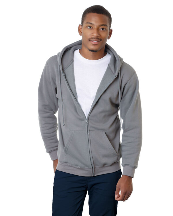 Bayside Adult 9.5 oz., 80% Cotton/20% Polyester Full-Zip Hooded Sweatshirt - Image 3