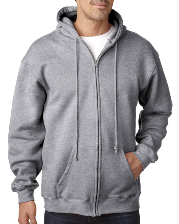 Bayside Adult 9.5 oz., 80% Cotton/20% Polyester Full-Zip Hooded Sweatshirt - Image 5