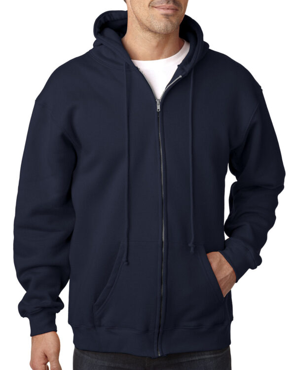 Bayside Adult 9.5 oz., 80% Cotton/20% Polyester Full-Zip Hooded Sweatshirt - Image 7