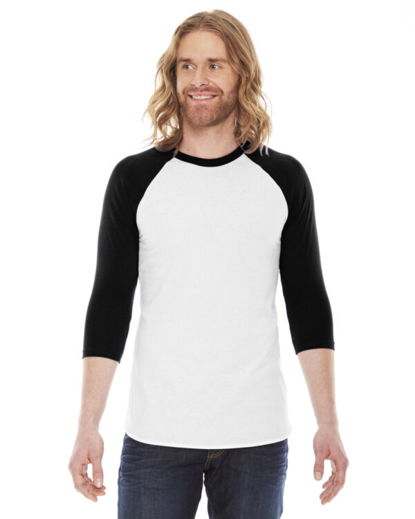 american-apparel-unisex-poly-cotton-usa-made-3-4-sleeve-raglan-t-shirt - Image 2