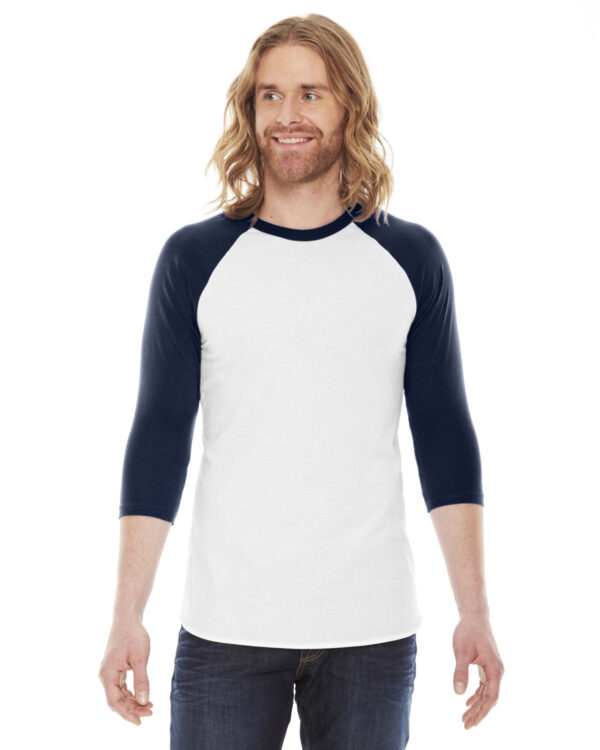 american-apparel-unisex-poly-cotton-usa-made-3-4-sleeve-raglan-t-shirt - Image 3