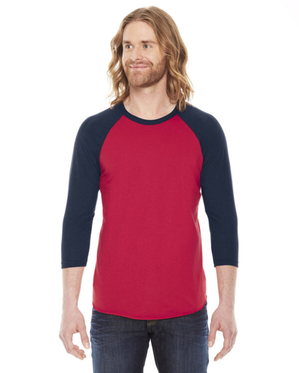 american-apparel-unisex-poly-cotton-3-4-sleeve-raglan-t-shirt - Image 2