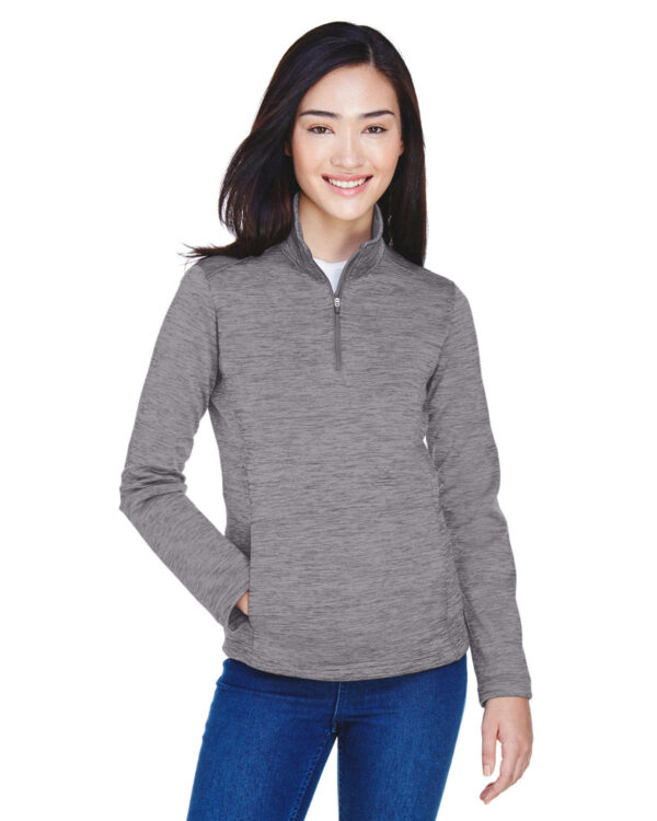 Effortless Elegance: Devon & Jones Ladies' Newbury MÃ©lange Fleece Quarter-Zip Pullover - Image 2