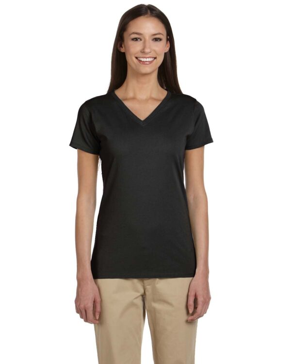 Elevate Your Wardrobe Sustainably: Ladies' 100% Organic Cotton Short-Sleeve V-Neck T-Shirt by econscious