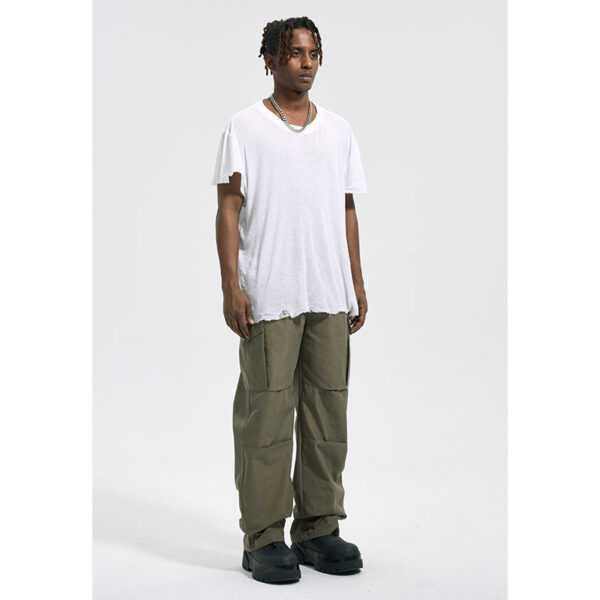 Big Pocket Knee Three-dimensional Cut Trendy Overalls - Image 2