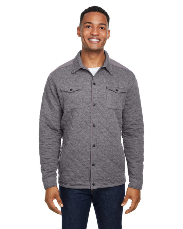 Classic Comfort: J America Adult Quilted Jersey Shirt Jacket - Image 2