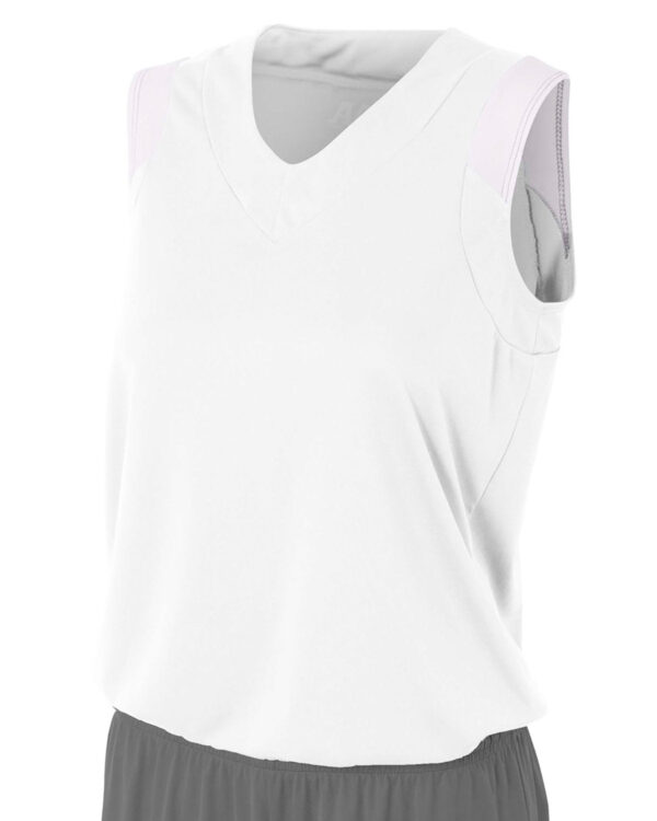 Ladies' Moisture Management V Neck Muscle Shirt