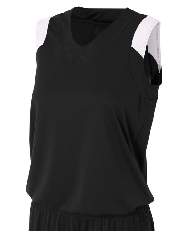 Ladies' Moisture Management V Neck Muscle Shirt