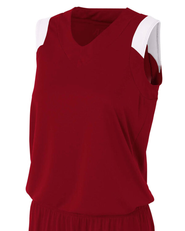 Ladies' Moisture Management V Neck Muscle Shirt