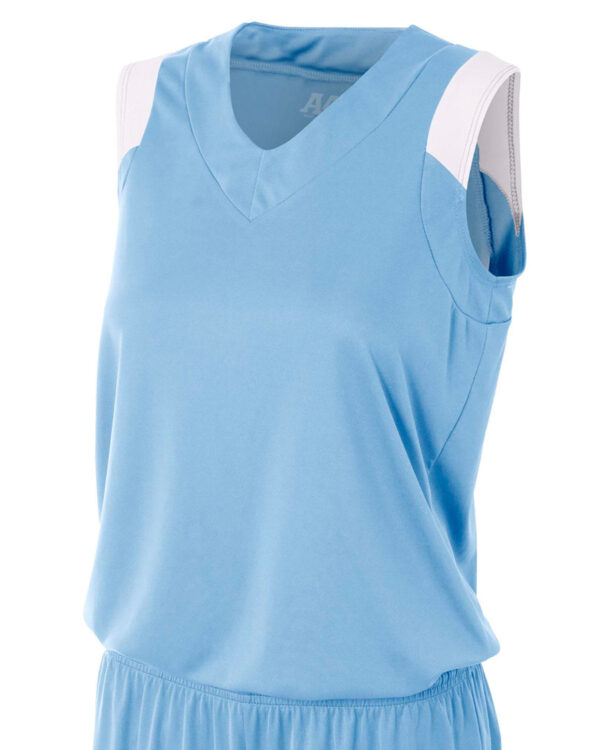 Ladies' Moisture Management V Neck Muscle Shirt