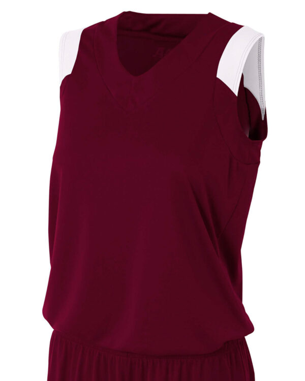 Ladies' Moisture Management V Neck Muscle Shirt