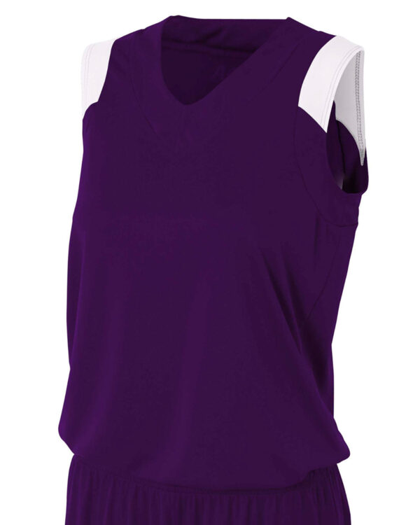 Ladies' Moisture Management V Neck Muscle Shirt