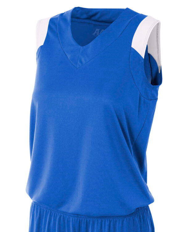 Ladies' Moisture Management V Neck Muscle Shirt