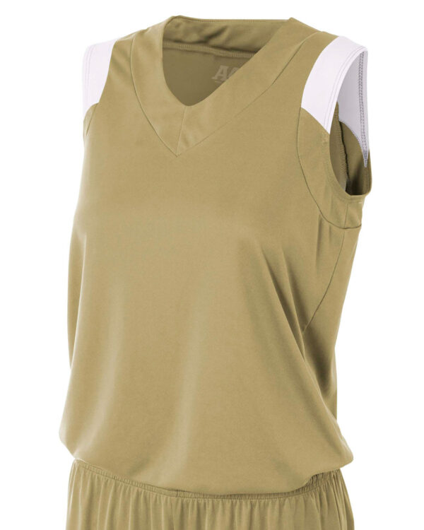 Ladies' Moisture Management V Neck Muscle Shirt