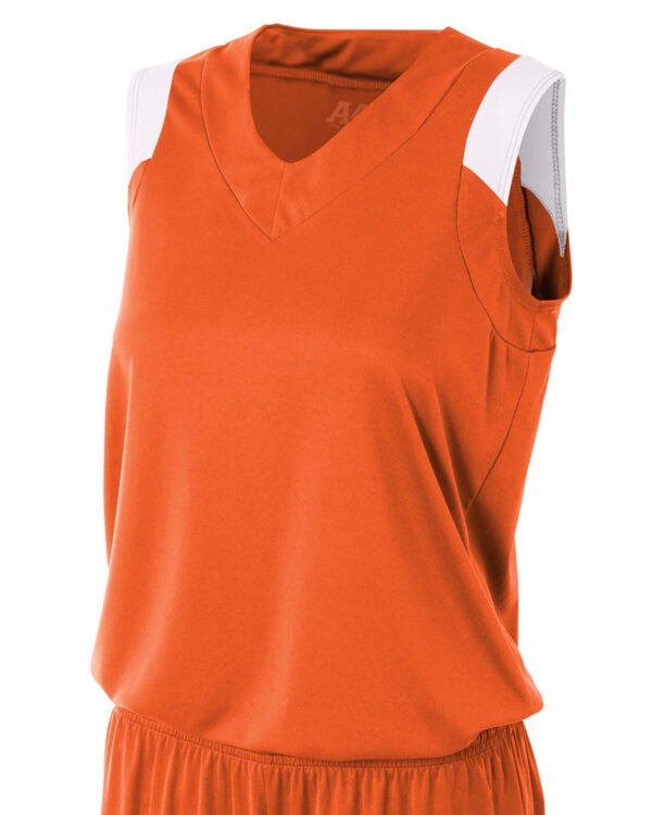 Ladies' Moisture Management V Neck Muscle Shirt