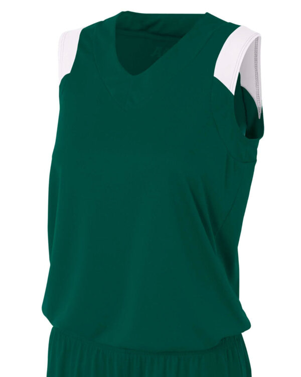 Ladies' Moisture Management V Neck Muscle Shirt