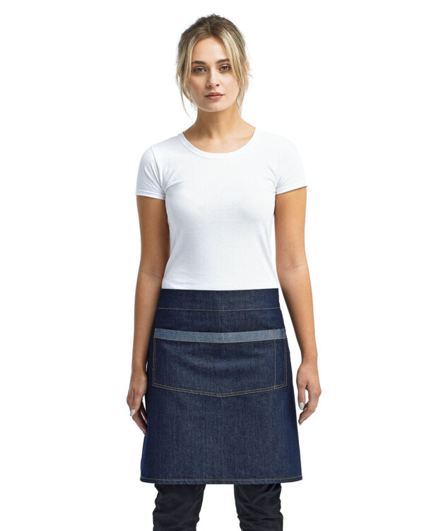 Artisan Mastery: The Unisex Domain Contrast Denim Waist Apron from the Artisan Collection by Reprime - Image 2