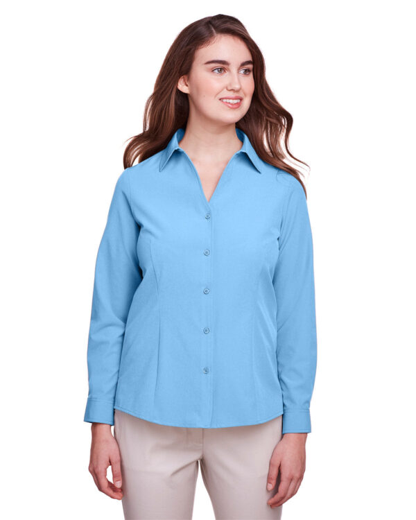 Enduring Elegance: UltraClub Ladies' Bradley Performance Woven Shirt - Image 2