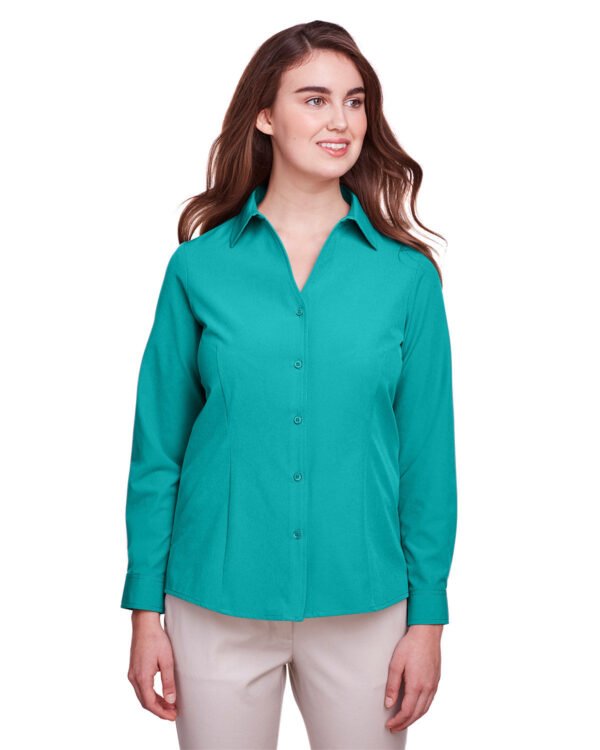 Enduring Elegance: UltraClub Ladies' Bradley Performance Woven Shirt - Image 3